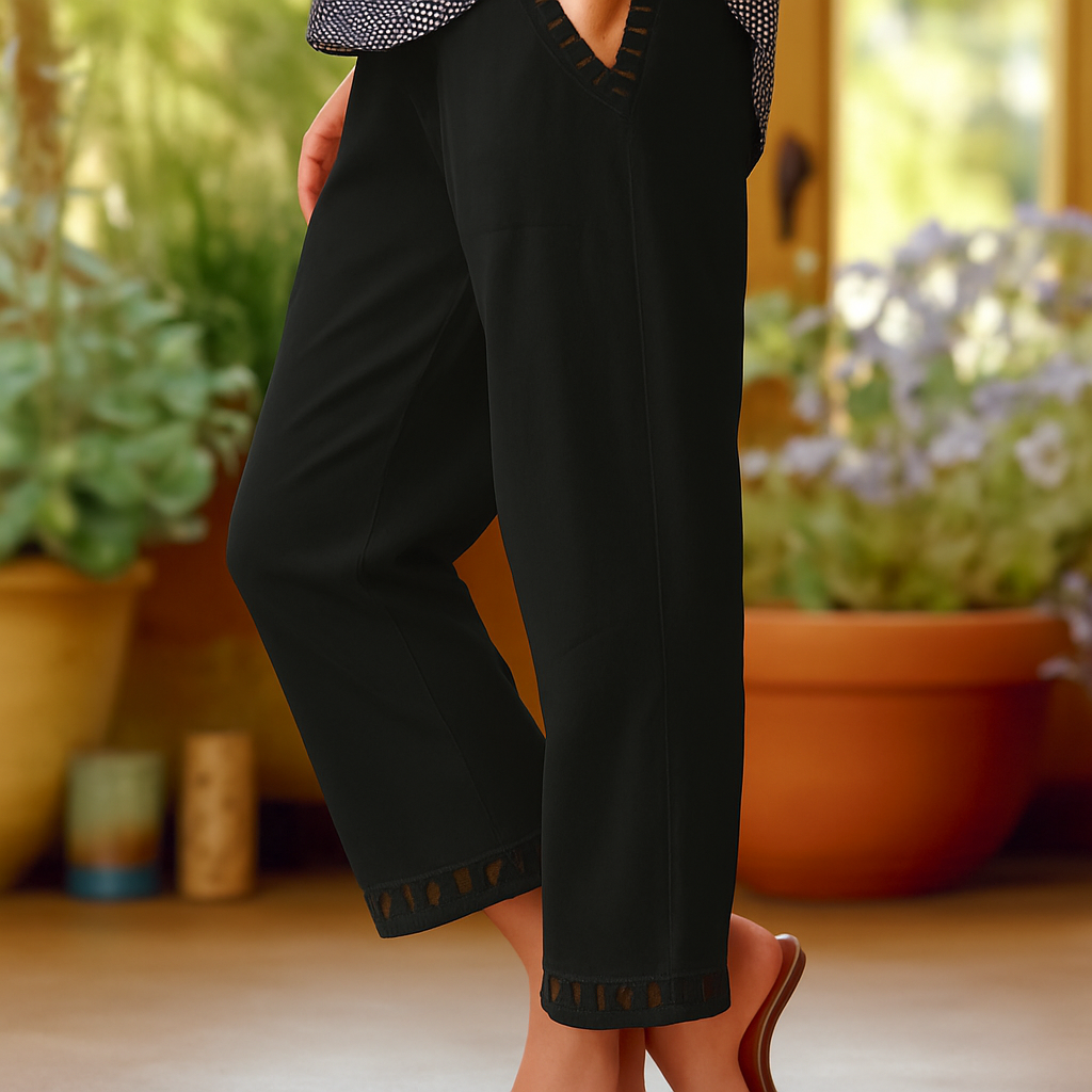 Poppy - Luchtige Linnen Cropped Broek met Stretch