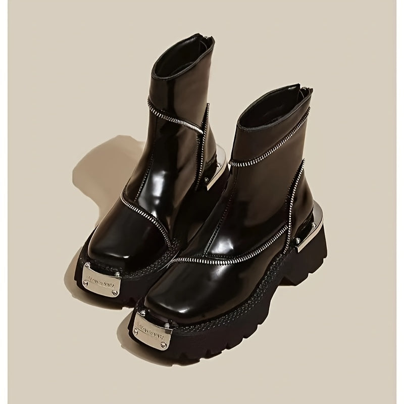 Ava - Luxe Mid Heel Enkellaarsjes