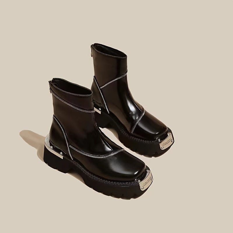 Ava - Luxe Mid Heel Enkellaarsjes
