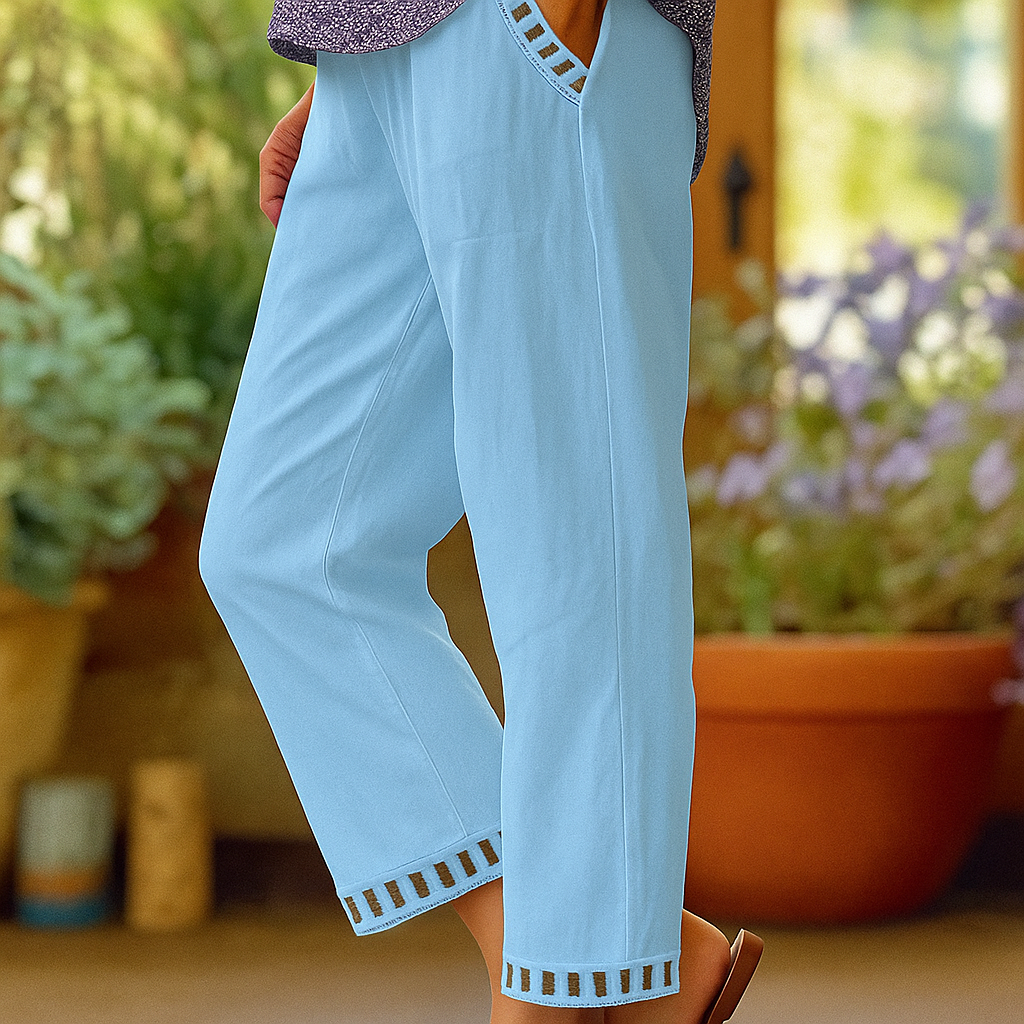 Poppy - Luchtige Linnen Cropped Broek met Stretch