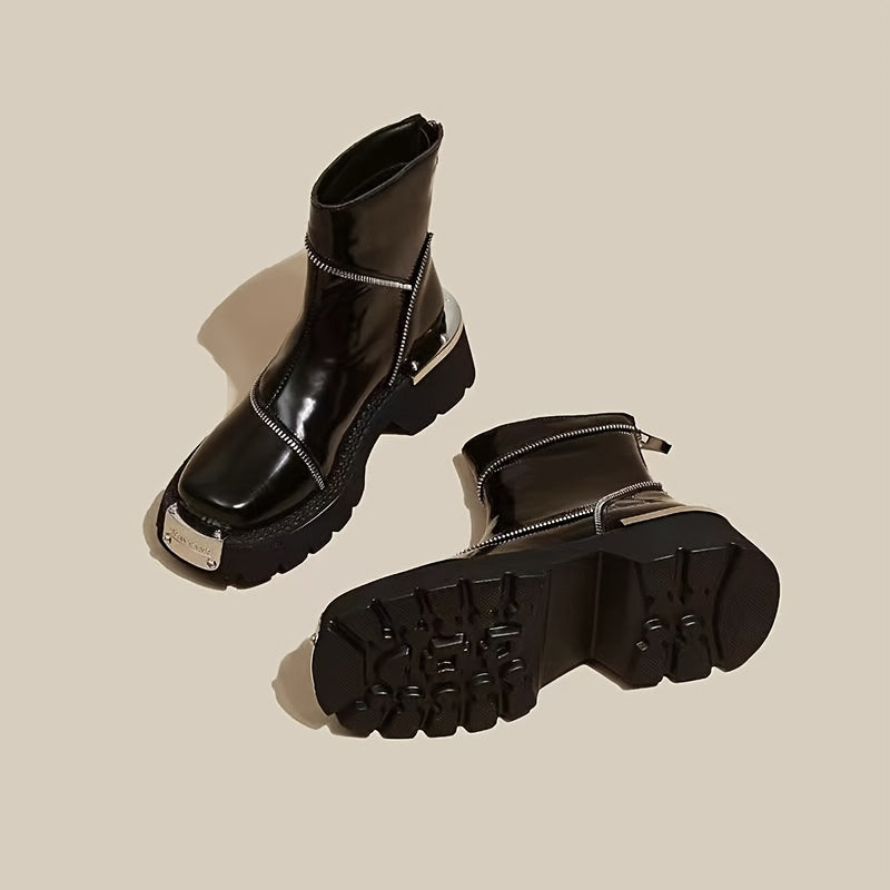 Ava - Luxe Mid Heel Enkellaarsjes