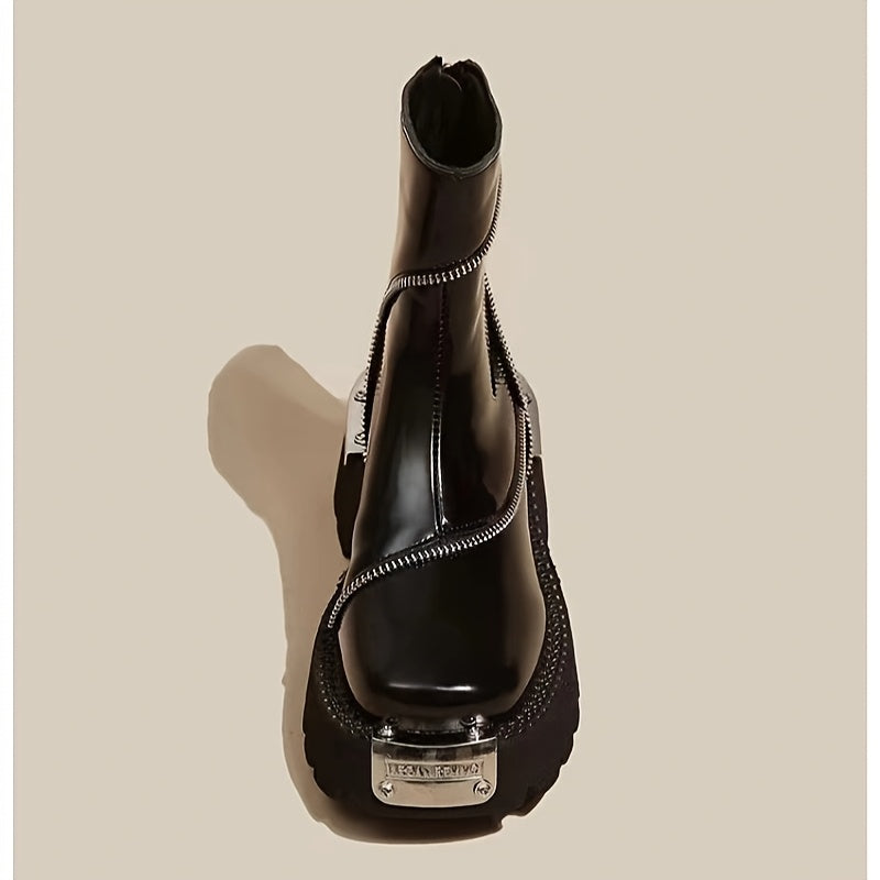 Ava - Luxe Mid Heel Enkellaarsjes