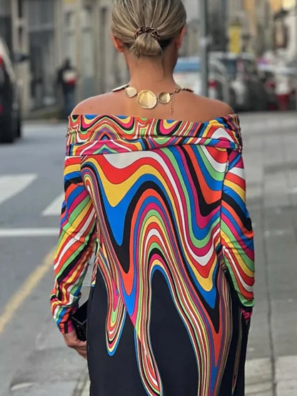 NovaMAY™ - Elegante Jurk met kleurenprint