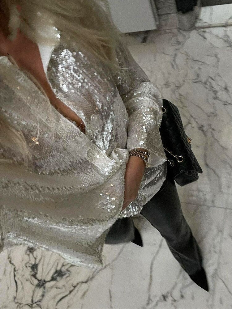 Glam™: Luxe Oversized Blouse voor Dames