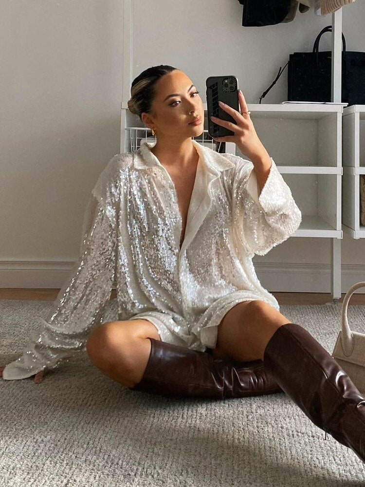Glam™: Luxe Oversized Blouse voor Dames