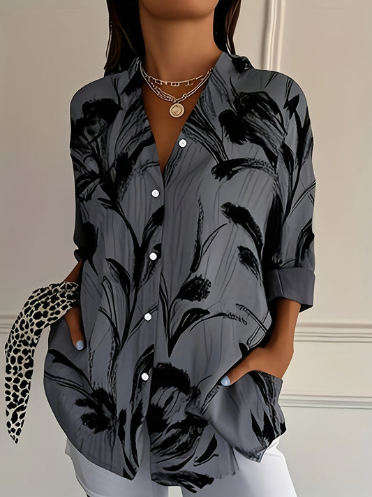 Volaria™ - Plus-size blouse met bloemenprint