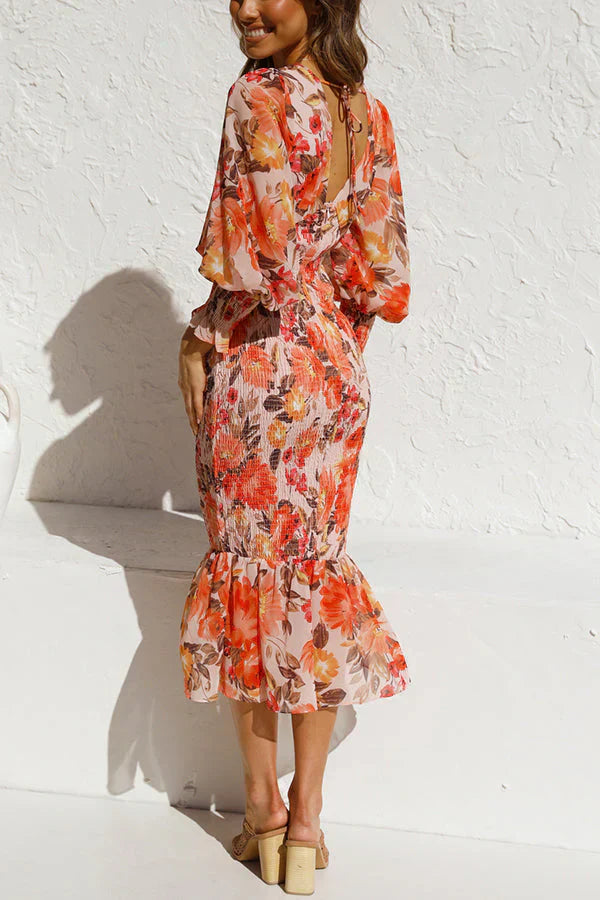 Celina Rose™  Bloemige Midi Jurk
