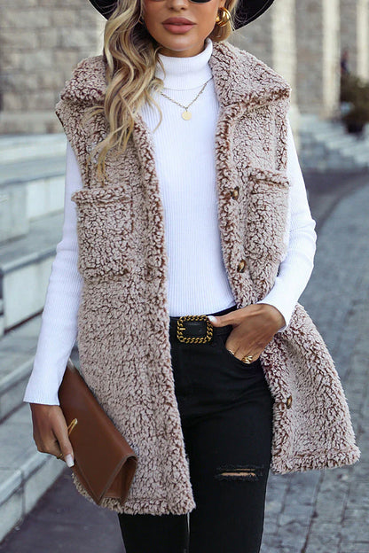 Daniela - Fleece vest met knoopjes