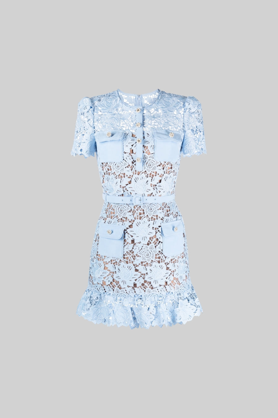 Amarine™ Geborduurde Bloemenjurk - Blauw