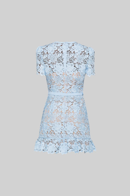Amarine™ Geborduurde Bloemenjurk - Blauw