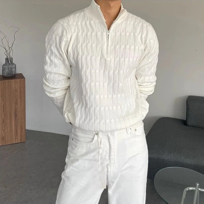 Belford™  Kabelgebreide Half-Zip Sweater