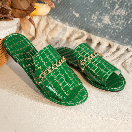 Lydia – Elegante sandalen met gouden kettingdetail