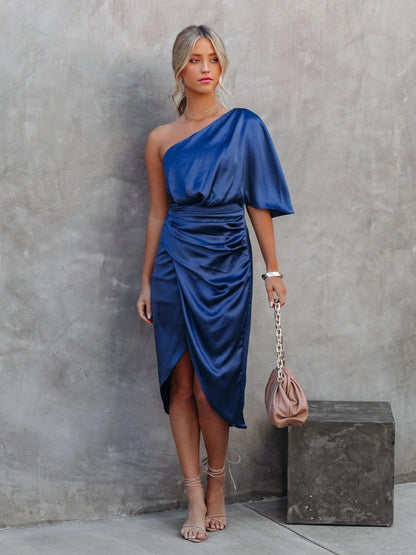 Amélie - Satijnen One Shoulder Jurk