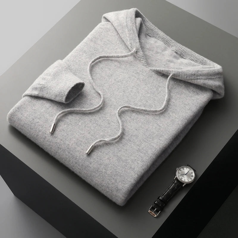 Nilo™ - Hoodie Sweater - 100% Merino Wol uit Australië: Gebreide Trui voor Herfst en Winter