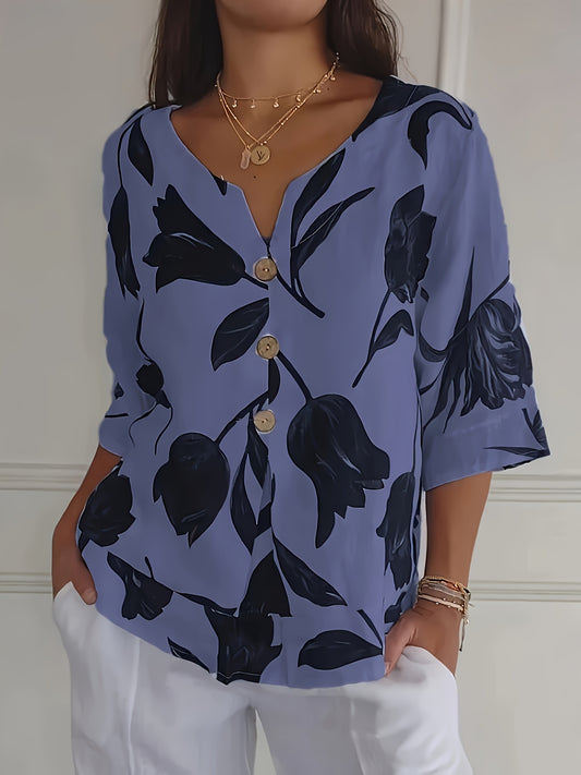 Flaira™ - Blouse met V-hals en knoopjes