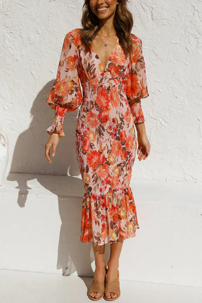 Celina Rose™  Bloemige Midi Jurk