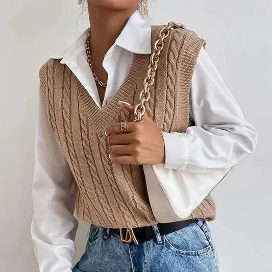 Gina - Mouwloos gebreid damesvest