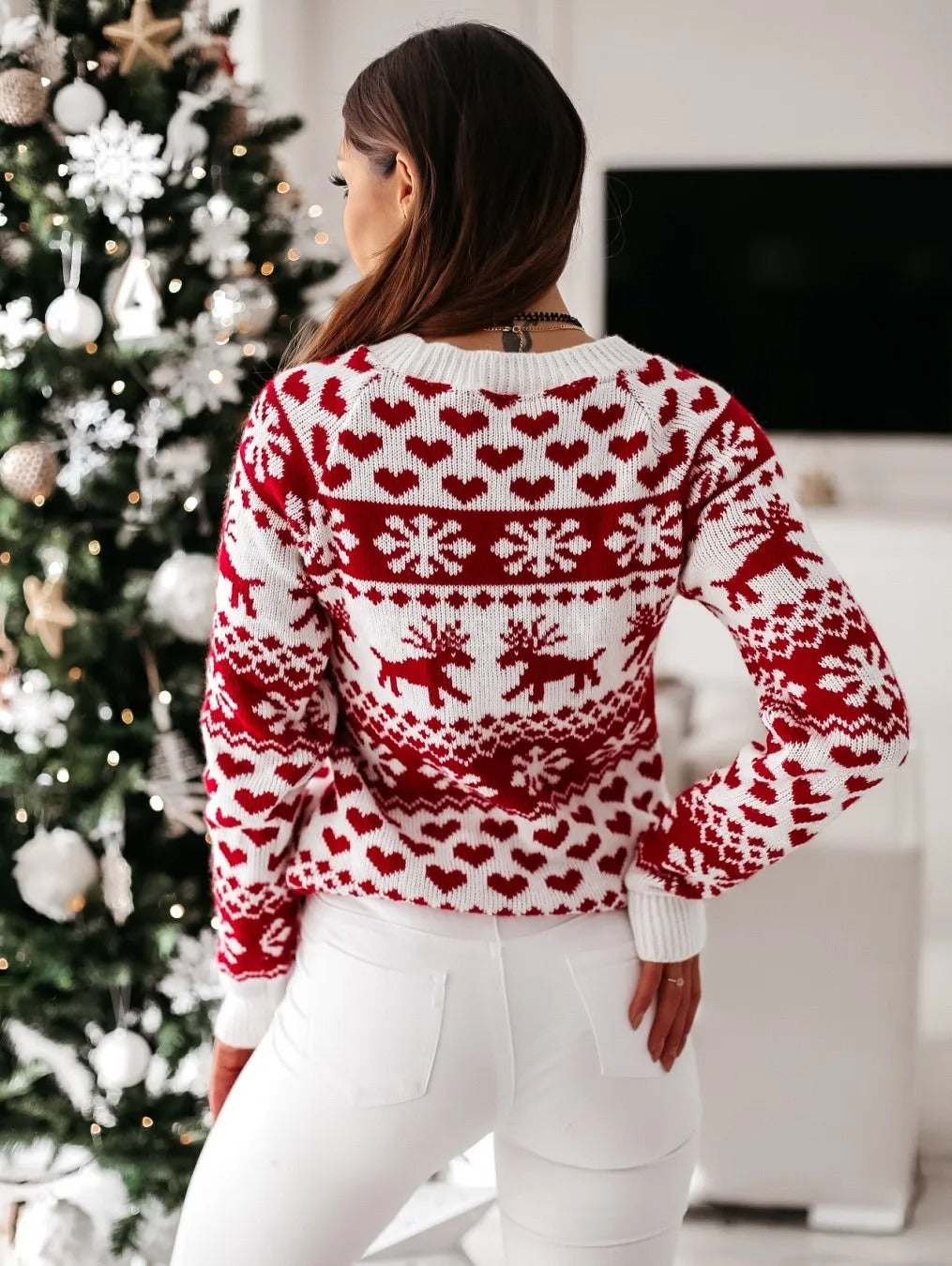 Gebreide dames kersttrui