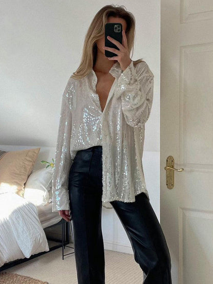 Glam™: Luxe Oversized Blouse voor Dames