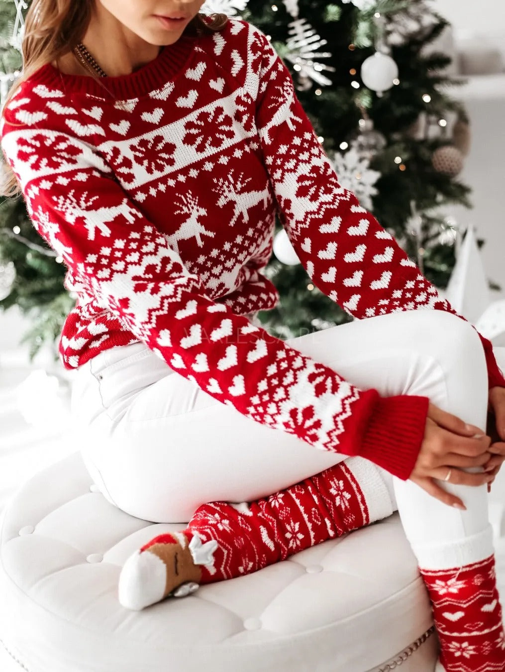 Gebreide dames kersttrui